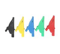Clips de Prueba Eléctricos, 5 Piezas Clips de Prueba Eléctricos Abrazadera de Apertura Seguro Ligero 5 Colores Aislados Multímetro de Seguridad Clips de Prueba con 4 Mm, Sondas de Prueba