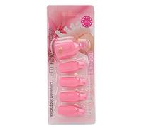 Clips de Quitaesmalte de Gel de 5 Uds, Herramienta de Envoltura de Eliminación de Esmalte de Gel UV con Clip de Tapa de Remojo de Arte de Uñas, Herramienta de Limpieza de Uñas de los Pies(Rosa)