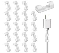 Clips de rango de cable - Organizador de cable ajustable | Organizador de cables ajustables de 20 PC | Soporte de cables pegajoso para USB Ethernet Keyboard Cable de alimentación de audio, escritorio