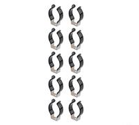 Clips de rizo de acero inoxidable con diseño de base estrecha de goma para abrazadera de tubo y correa de almacenamiento de herramientas en colores negro y plateado, adecuados para garaje, cobertizo