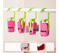 Clips de secado de plástico giratorios con agarre suave que no deja marcas, clips multifuncionales para secar botas, toallas, calcetines, bolsos y optimizar el almacenamiento doméstico (verde)