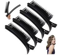 Clips de seccionamiento de cabello de 4 piezas, clips de agarre plano de 5.6 pulgadas de largo, clips de agarre de cocodrilo profesional para seccionar el cabello, plástico que seccionan los cli.