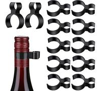 Clips de seguridad para botella de champán, 12 unidades, con soporte único, color negro, plástico, para velas, fiestas de Navidad, bodas, ceremonias, aniversarios, hogar, cocina