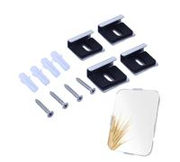 Clips de soporte de espejo de pared, soportes de espejo con tornillos, clips de pared para montaje en pared, espejo sin marco, clips para colgar espejos para fijar la puerta del armario del espejo