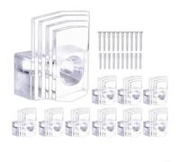 Clips de soporte de espejo para montaje en pared, 10 clips de montaje de plástico transparente con tornillos para una fácil instalación (m6)