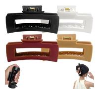 Clips de tiburón suaves y elásticos, clips de 4,2 pulgadas medianas y blandas, clip en la nube, garra flexible y no aplicable, fijación fuerte no deslizante para cabello grueso o fino (4 unidades)