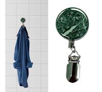 Clips de toalla para cocina, acero inoxidable, retráctil, antideslizante, fuerte adhesivo, abrazadera de clip para toalla de platos, para el hogar, cocina, baño, dormitorio, armario, paredes lisas