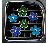 Clips de ventilación - 6 piezas de decoración de coche con margaritas para ventilación y acondicionamiento - Accesorios de decoración hechos a mano para el interior del coche - Bonito encanto y