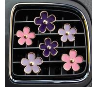 Clips de ventilación - 6 piezas de decoración de coche con margaritas para ventilación y acondicionamiento - Accesorios de decoración hechos a mano para el interior del coche - Bonito encanto y