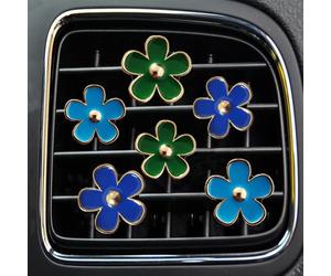 Clips de ventilación - 6 piezas de decoración de coche con margaritas para ventilación y acondicionamiento - Accesorios de decoración hechos a mano para el interior del coche - Bonito encanto y