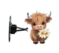 Clips De Ventilación De Ambientador De Aire Del Automóvil: Difusor De Vacas De Tierras Altas Acrílicas 2D Para Aromas De Automóvil, Aromaterapia Con Lindo Estilo Decorativo Para SUV, Camión, Sedán,