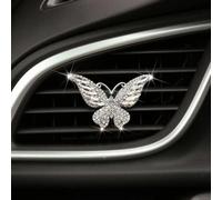 Clips de ventilación de mariposa plateados, decoración de coche de mariposa, ambientadores de coche con diseño de mariposa de cristal, clips de ventilación para difusor de coche, clip de ventilación