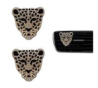 Clips de ventilación para ambientador de coche, 2 unidades, cabeza de leopardo dorado, decoración de coche, difusor de coche para aromas de coche, accesorios de coche Oriesse