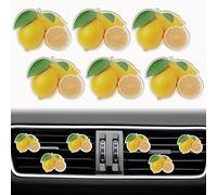 Clips de ventilación para ambientadores de coche con aroma a limón, 6 clips de ventilación para difusor de coche, clip de ventilación de larga duración, decoración interior de coche, accesorios bonitos para mujeres y niñas
