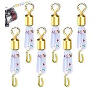 Clips dobles giratorios - 6 mosquetones de silicona, conector de cebo líder | Clip de seguridad antienrollamiento para equipo de pescador de agua Conector de gancho duradero Acceso