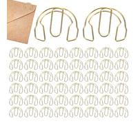 Clips Elegantes Para Papel 50 Piezas Clips Metálicos Decorativos Dorados | Clip Pequeño Para Hogar Profesor Alumno Escuela Organizador Gabinete Cajón Papelería