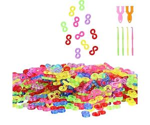 Clips en forma de S, clips de banda de goma, clips de banda de plástico coloridos, clips de banda de plástico, conectores de repuesto, kit de pulsera para manualidades, conector de pulsera, collar de