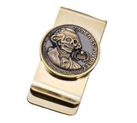 Clips for Billetes de latón for Hombres, papá, Novio, Padre, Billetera de Metal con Calavera de latón, Tarjetero for Efectivo