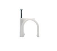 Clips for cables, 100 Uds., 12/14/16/20/22/25/30/40mm, abrazadera for de acero redondo blanco for gestión pared(22mm)