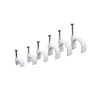 Clips for cables de clavos, 100 Uds., abrazadera gestión acero for, color blanco, 4-10mm(5mm)
