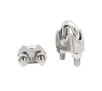 Clips for Cuerda de Alambre Abrazaderas for Cables, Abrazadera Perno en U Acero Inoxidable Plata M2-M12 mm Paquete de 1 4 10 Piezas(1pcs,M4)