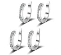 Clips for orejas Fixura, pendientes de cartílago sin perforación for mujer, corrector de orejas Fixura, clips for orejas Fixura, pendientes falsos ligeros con clip sin perforación(Silver*4)