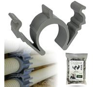 CLIPS-Group 50 piezas de tubos y soportes para cables de 8/16/20/25 mm - sin martillo, sin taladrar, abrazaderas de sujeción para tubos, abrazadera de sujeción de bucles (20 mm Hard Flex)