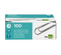 Clips liderpapel nº2 labiados 33 mm caja de 100 unidades - LI03