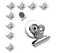 Clips Magnéticos,10 Pcs Clip de Imanes de Nevera Fuertes Clip Magnético Redondo Clip Magnético para Pizarra Blanca para Fotos Clips para Refrigerador De Metal para Hogar Cocina Oficina Escuela