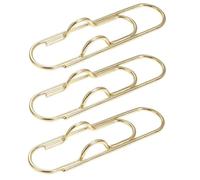 Clips metálicos multifuncionales for sujetar papel, bolígrafos, diarios, documentos, cuadernos, textos, etc.(Gold 3PCS)