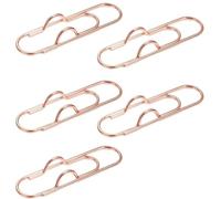 Clips metálicos multifuncionales for sujetar papel, bolígrafos, diarios, documentos, cuadernos, textos, etc.(Rose Gold 5PCS)