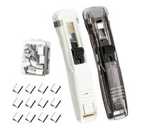 Clips Oficina - Set de Distribuidores Portátiles con 300 Clips de Metal Plateado para Escritorio, Archivos y Estudio