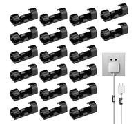 Clips organizadores de cables - 20 piezas ABS autoadhesivos 3x1,1x0,7 cm | Soporte de cabless autoadhesivos para escritorio, gestión de cables de carga USB, uso en el hogar, oficina, cocina, dormitori