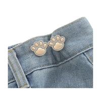 Clips Para Ajustar La Cintura Botón de ajuste cintura jeans ajustable 5 piezas con forma pata gato, botón instantáneo(Silver)