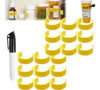 Clips para botellas de píldoras, clips de etiqueta de botella de medicamentos para una fácil identificación de medicamentos, botella con marcador, para uso diario o uso diario (18 piezas)