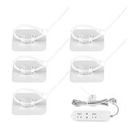 Clips Para Cables Autoadhesivos | 5 Piezas | Ajustable, Impermeable | Sin Taladrar, Abrazadera De Tubo | Fermacavi Adesivi | Serre-câbles Adhésifs | Clps De Cable Adhesivos | Clip Para Sujetar Panta