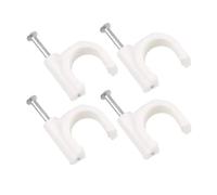 Clips para cables, Clip de cable redondo Clips de clavo de cable blanco 4-10 mm 100 piezas(10mm)
