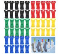 Clips para Calcetines, Pinza para Calcetines para Lavadora Y Secadora, 50 Pinzas De Calcetines De Colores, Pinzas De Colores para Calcetines, Colores Mezclados (5 Colores)