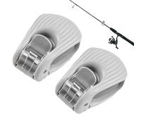 Clips para caña de pescar, 2 piezas antideslizantes de dos niveles ajustables portátiles - Abrazadera de caña de pescar, para pescador, kayak, barco, canoa, lago, río, estanque, muelle, balsa de surf
