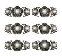 Clips Para Chales Y CáRdigans 6 piezas de broches metálicos for coser, for suéteres, bufandas, cheongsams, capas y mantos(Black-06)