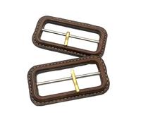 Clips para corbata de camiseta, Paquete de 5 hebillas cinturón forradas multicolor for correas y collares mascotas DIY, varios tamaños(3#deep Coffee,INNER 52MM 5PCS)