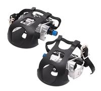 Clips para dedos de los pies para pedales de bicicleta, pedales de bicicleta con jaulas para los dedos, 1 par de correas de pedal ajustables seguras de 9/16 pulgadas, antideslizantes para gimnasio en