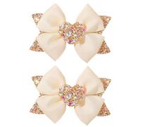 Clips para el cabello con diseño de corazón, 2 broches brillantes y lindos, accesorios para el cabello con diseño de corazón | para peinados de niña, escuela, vacaciones, fiestas y fiestas