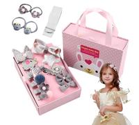 Clips para el cabello para niños pequeños, clips de cabello para niñas | Bows Clips para el cabello para niñas para niños pequeños,Conjunto de 18 elegantes cabezas de horquilla, tocador de princesa va
