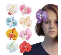 Clips para el Flower, Flower Hair Clips | 9x Tropical Orchid Hairpins,Elegantes Accesorios de estilo de vacaciones florales florales para citas escolares de novia