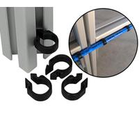 Clips para fijación de cables en perfil de construcción. Fijación rápida con función Push Click. Abrazadera. Clip de cable para perfiles de aluminio (ranura tipo B 8, diámetro interior 12 mm, negro,