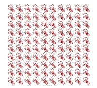 Clips para gatitos, abrazaderas para gatos, diseño hueco con fuerte fuerza de sujeción, 100 clips de alambre de metal para notas, papeles, ropa, lindo estilo animal, suministros (Roja)