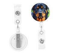Clips para insignia, carretes de identificación de plástico ligero, de Rottweiler, para perro, carrete de identificación, clip para tarjeta de identificación, bonito clip para cinturón para titular de