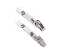 Clips para insignias de acero chapado en níquel de 2,75 pulgadas, vinilo transparente, 2 agujeros, 500 unidades por paquete