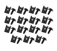 Clips para molduras de Coche, Juego de 15 Clips metálicos Tipo U con Resorte y Tornillo para molduras de Parachoques, Guardabarros, Paneles Laterales y faldones Clips universales con arandela